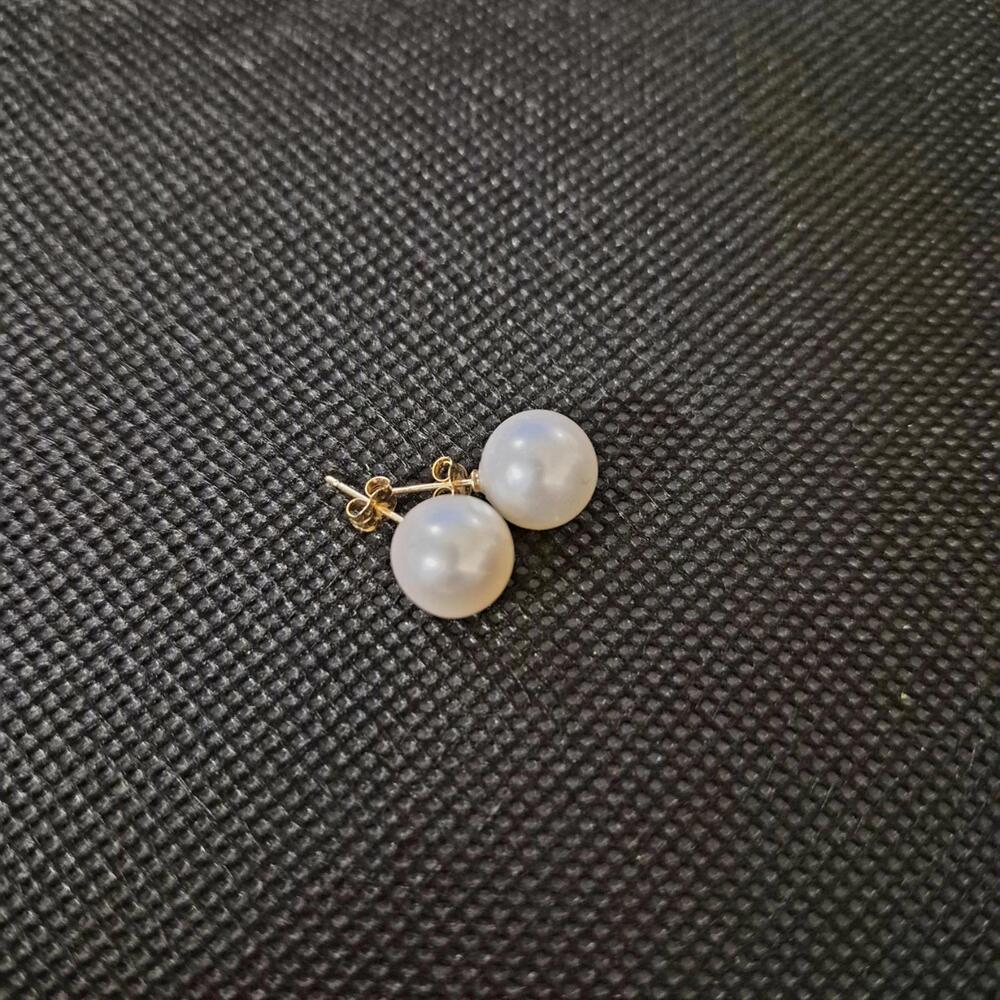Belle de Mer 14k Gold Cultured Freshwater Pearl Earrings 9mm